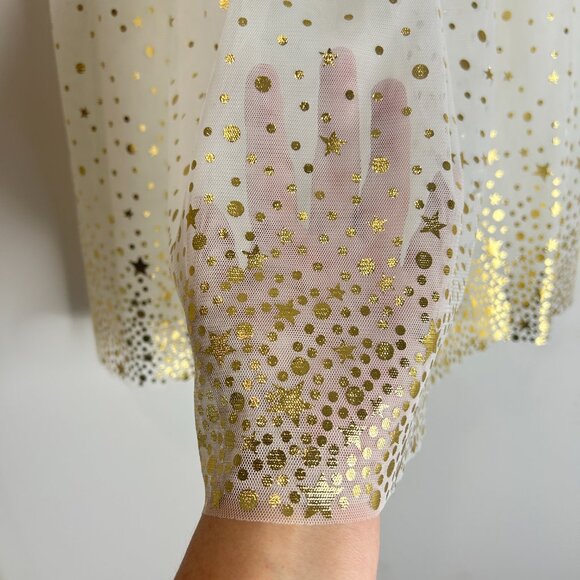 Fairycore Girl White Gold Star Maxi Skirt | Cat & Jack 6/6X Sheer Tulle Princess - Picture 3 of 6